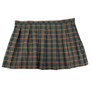 ASOS Design Curve Plaid Pleated Skirt Green Navy Size 24 Dark Academia Preppy